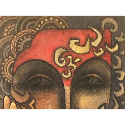 Portrait de divinité aux couleurs pâles Advaitha | Art figuratif | Par Krishna Ashok