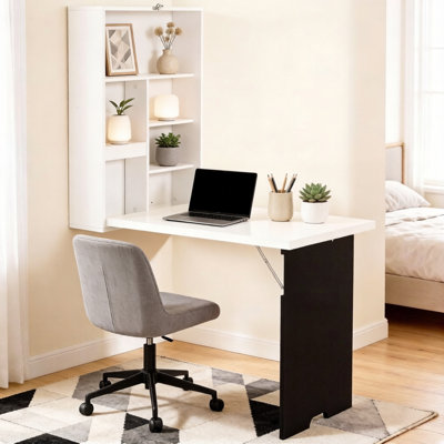 Bureaux peu encombrants avec rangement, bureau à domicile pliable moderne en panneau de fibres à densité moyenne