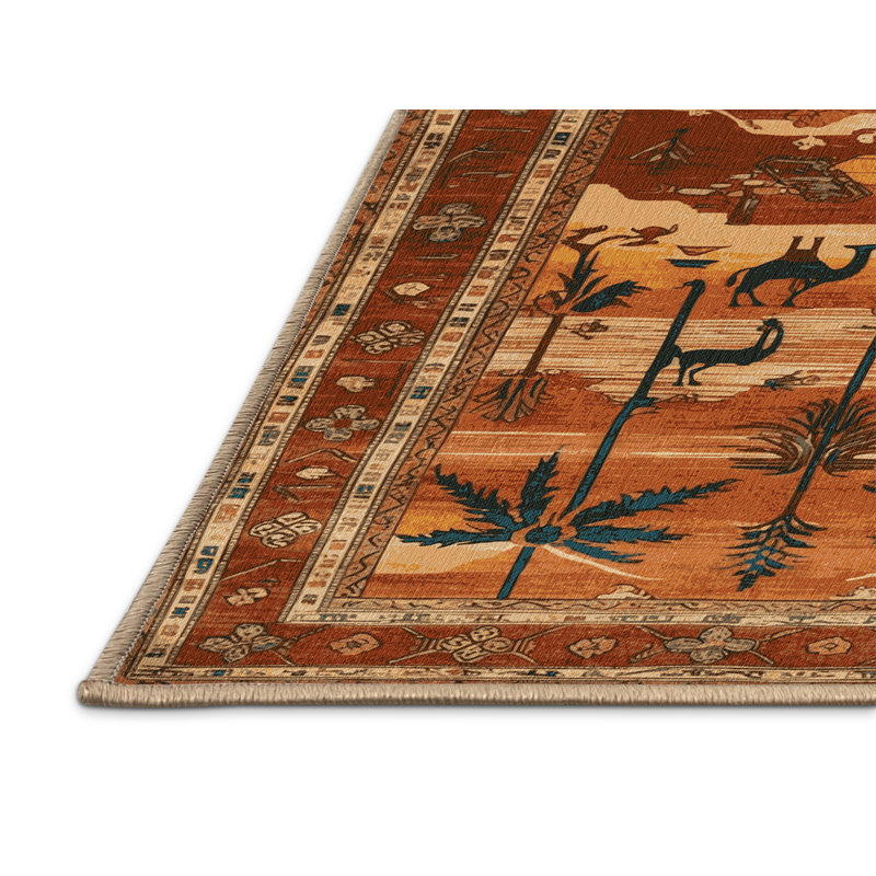 Tapis brun lavable à la machine, Rectangulaire 2 pi x 3 pi