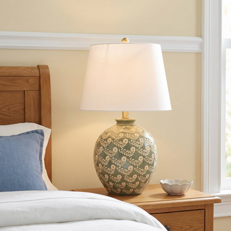 Burnell Ceramic Table Lamp with Linen Shade