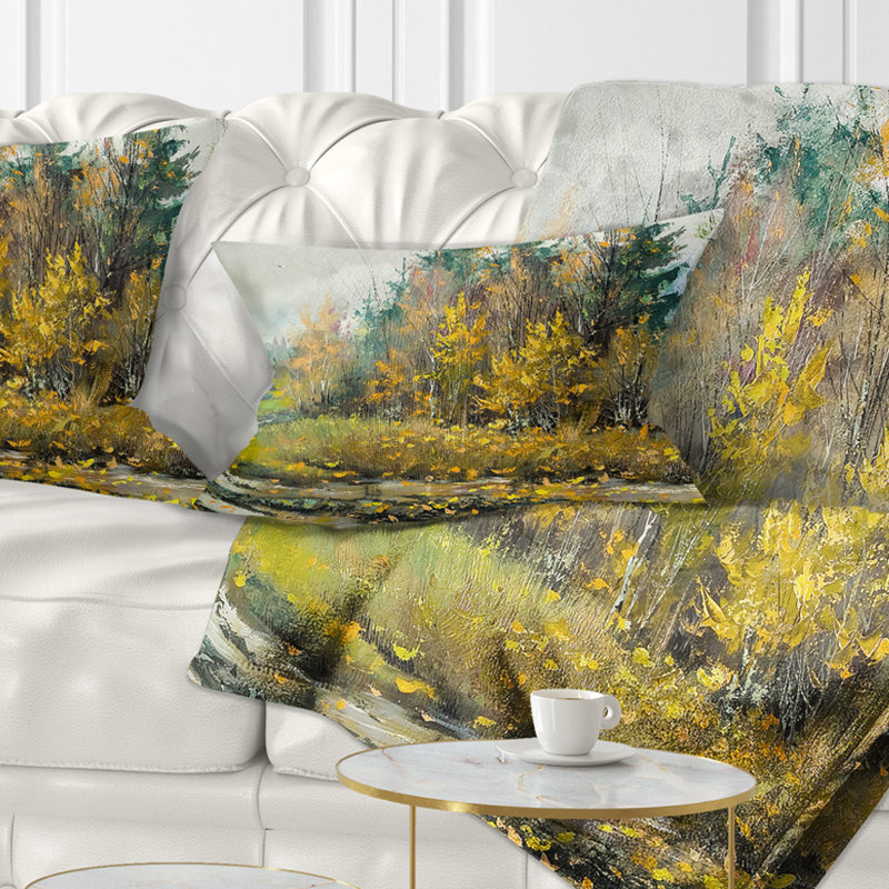 Coussin lombaire paysage rivière sur un déclin
