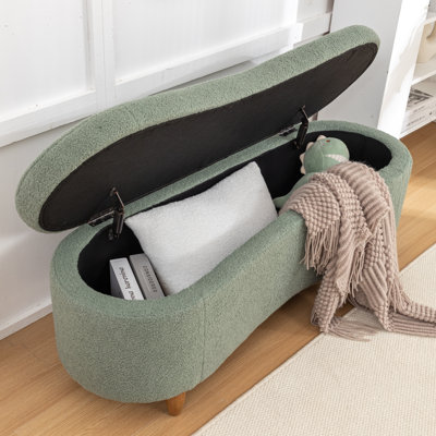 Upholstered Flip Top Storage Bench For End Of Bed