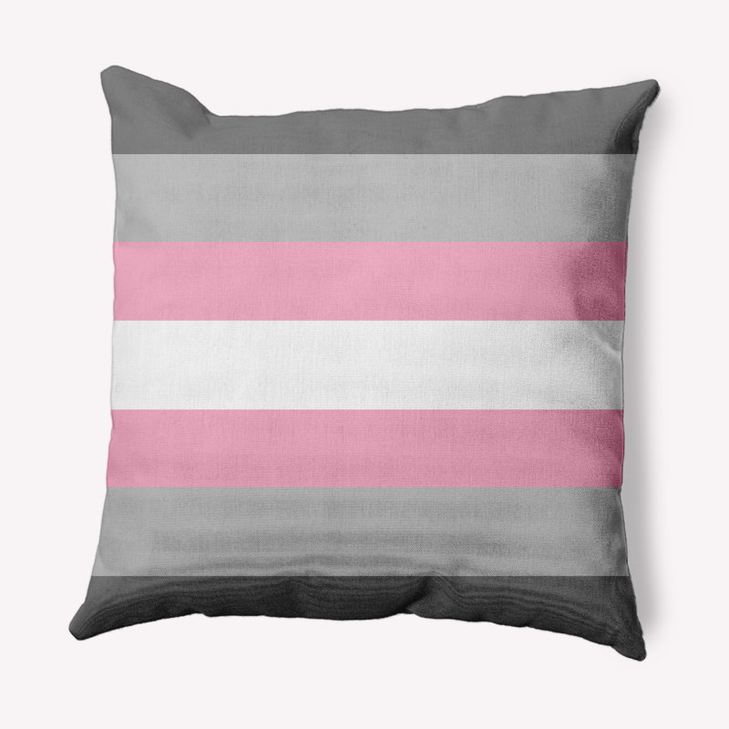 Coussin extérieur Demi Girl, 18 po x 18 po, Rose/gris