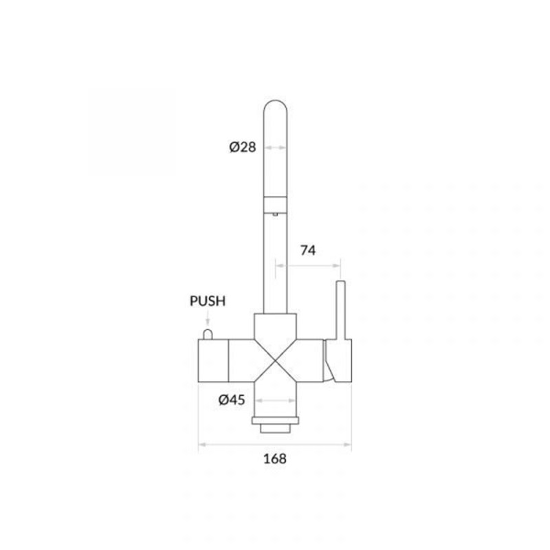 4-1 Instant Boiling Filtered Water Tap - Swan Neck, Brushed Nickel