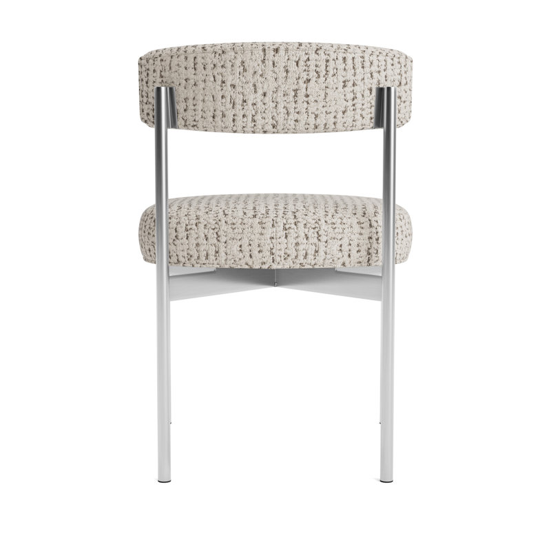 Remy Dining Chair, Brushed Stainless Steel, Marshmallow - Toast