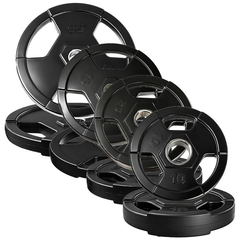 Rubber-Encased  Barbell Weights. Quiet 2-Inch Plates