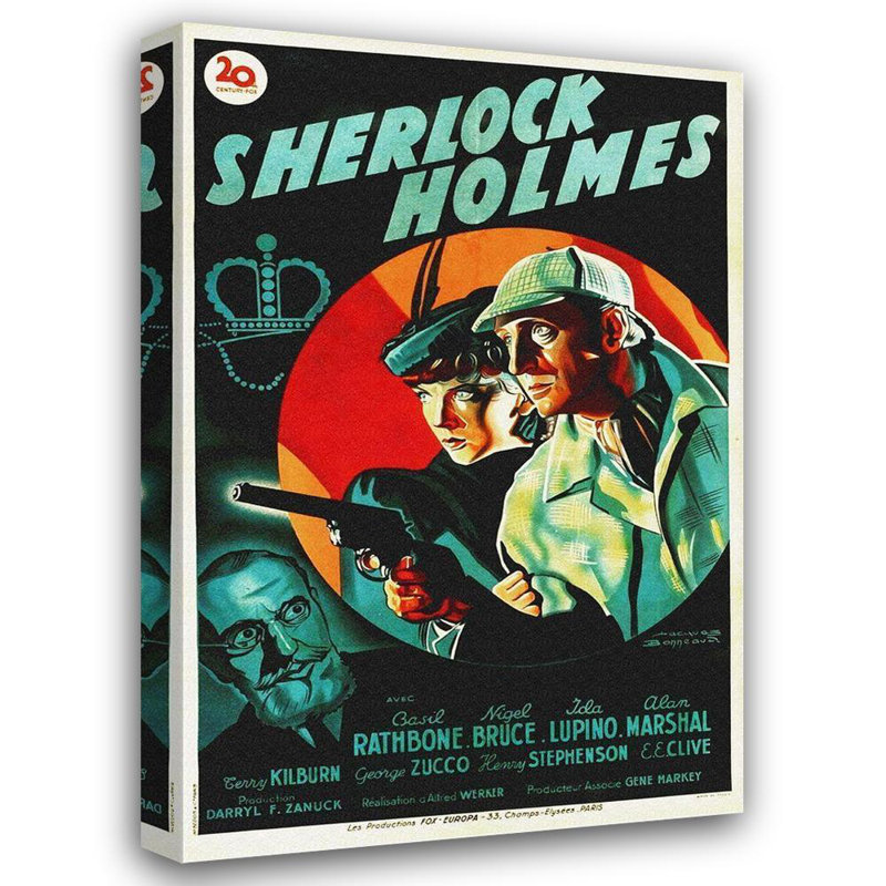 Astoria Grand Hollywood, galerie de photos sur toile tendue, Sherlock Holmes, H 18 po x l 13 po