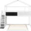 Lit superposé double blanc avec espace de rangement et tableau noir amusant-1092365971-1092365974
