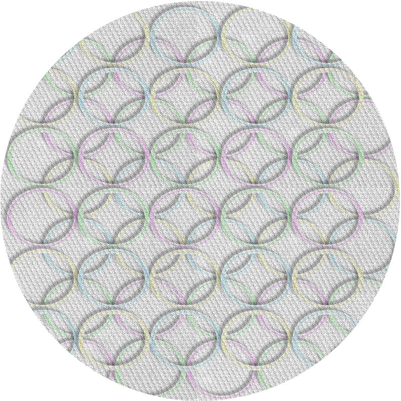 Geometric Indoor Rug, Round 4'