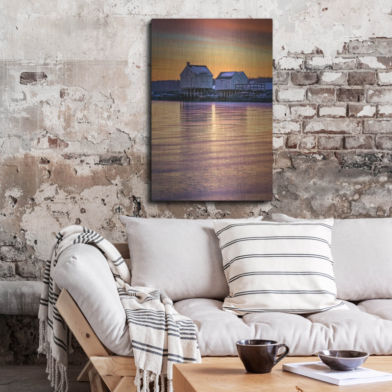 Mur en métal Ebern Designs «Fishermans Point Sunrise» par Rick Berk, H 36 po x l 24 po