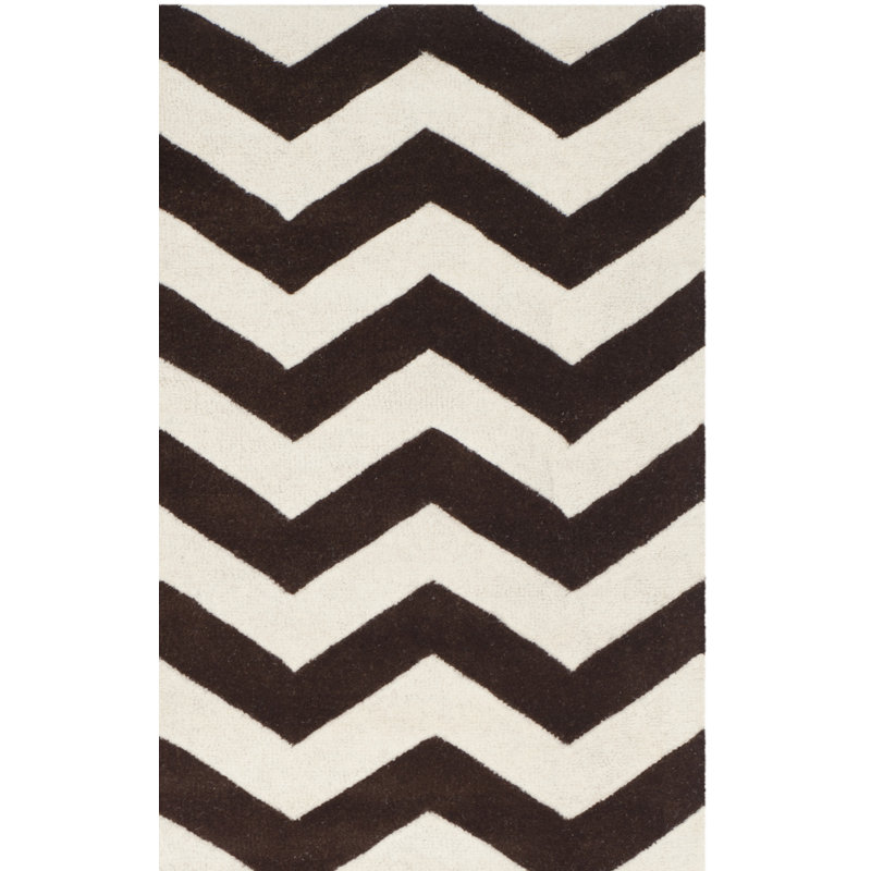 Teresita Hand Tufted Wool Chevron Rug, Rectangle 3' x 5'