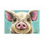 Rosey The Pig On Turquoise by Hippie Hound Studios - Wrapped Canvas Painting-1196725426