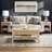 3-piece Modern Farmhouse Living Room Table Set with Lift-top Coffee Table and End Tables