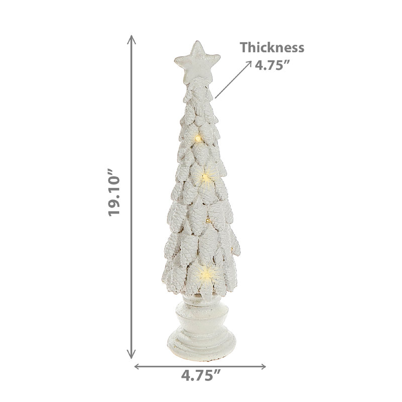 Arbre à pomme de pin Led magnésie blanche