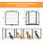 Dog Playpen Portable Extra Large 16 Panels Height Adjustable with Gate, Perfect for Puppies and Small Dogs, Easy to Store, Customizable Layout for Indoor, Yard, RV Camping,Fence partition-110808895