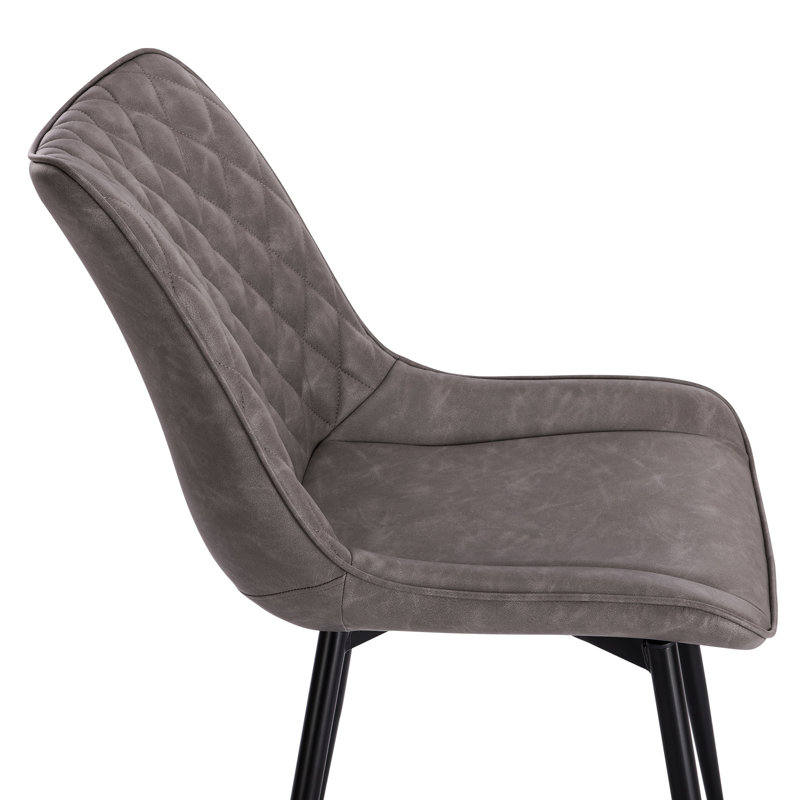 Alhambra 46.5cm H Upholstered Side Chair, Dark Grey, 2