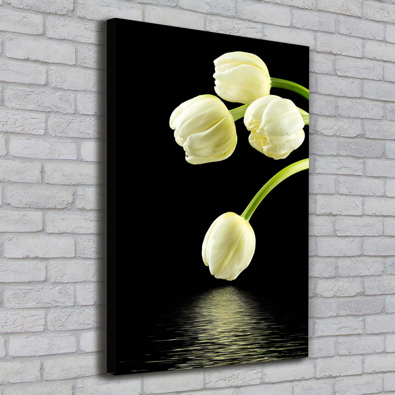 White Tulips - Wrapped Canvas Print