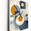Graphique circulaire géométrique en jaune et bleu III - Très grandes horloges murales modernes Mid-Century-99636756