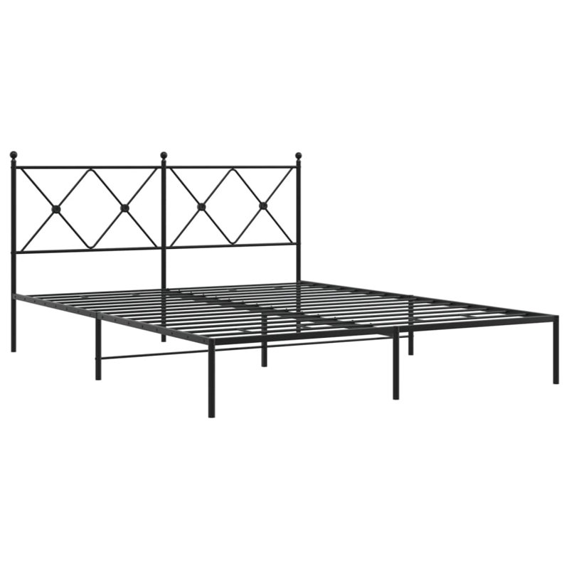Corrstown Metal Bed, Black, European Kingsize (160 x 200cm)