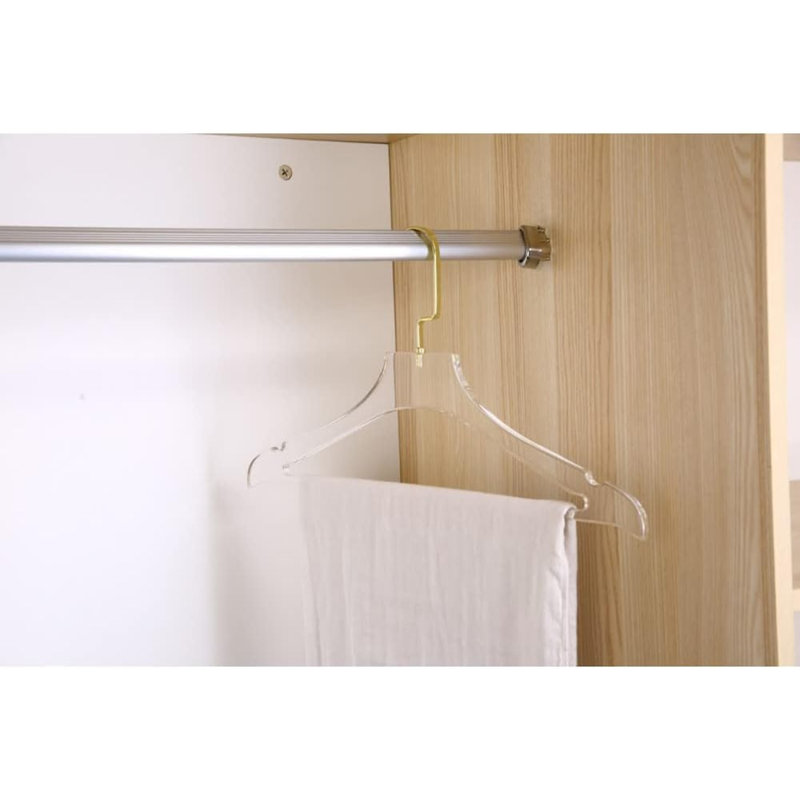 Portemanteaux en acrylique transparent YBM Home Quality, Or avec crochet plat, 20