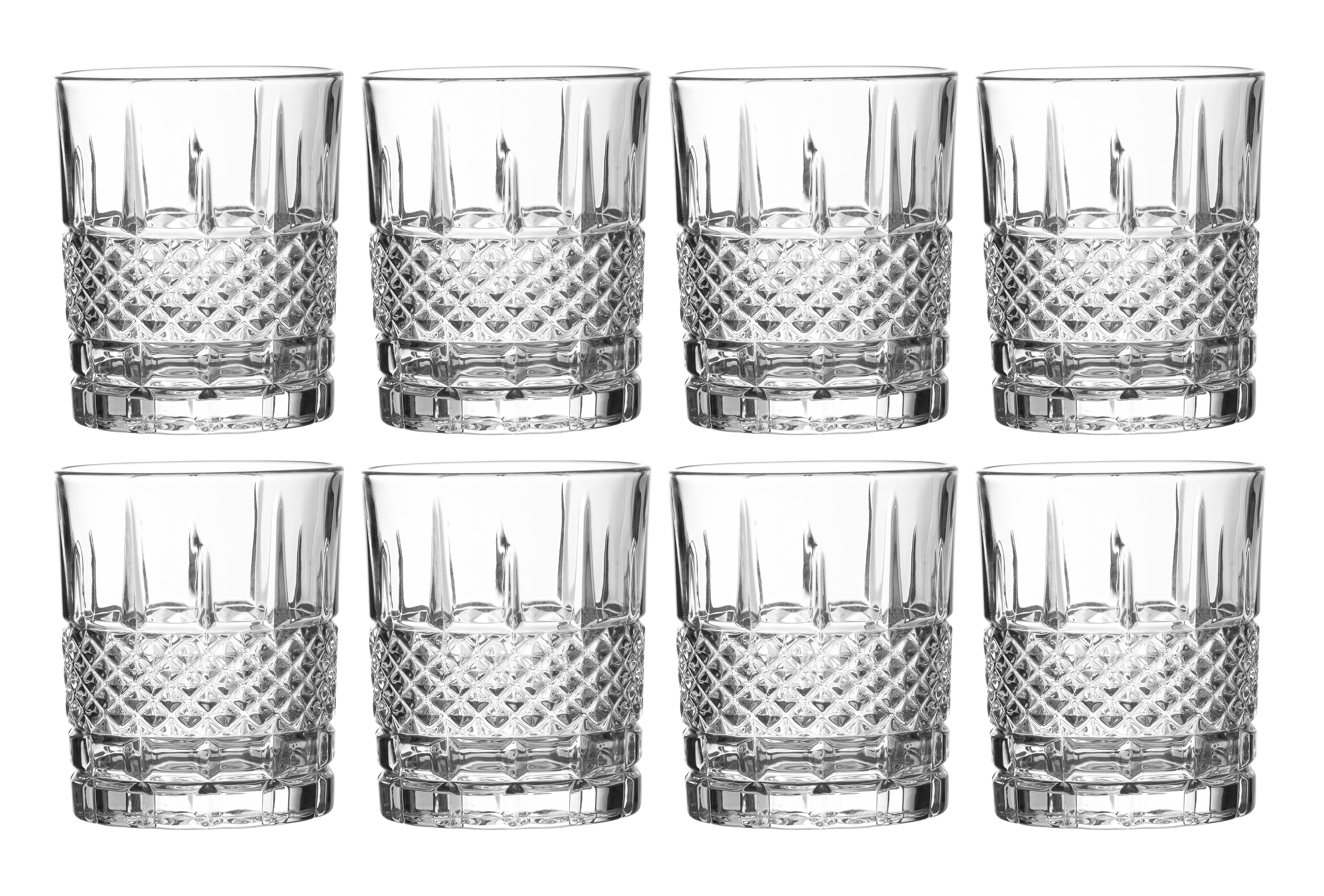 True Square Double Old Fashioned Glasses Set of 4 - Lowball Whiskey Glasses  for Cocktails, Drinks or Liquor - Dishwasher Safe 10oz 