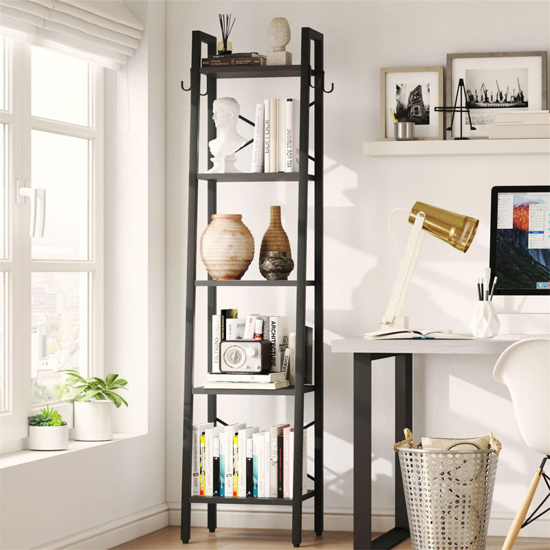 Aronda 160cm H x 34cm W Metal Ladder Bookcase