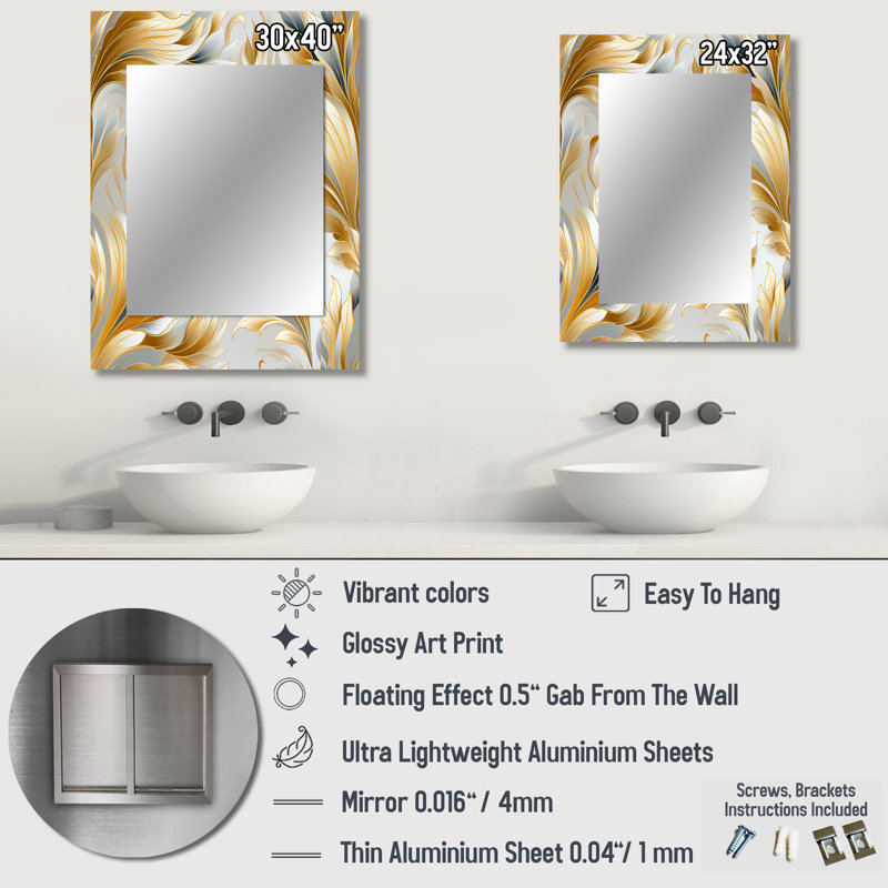 Royal Gilded Ikat Reverie Celebrate - Ikat Mirror Wall Decor, 32" x 24"