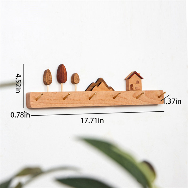 Whimsical Woodland Wall-Mounted Coat Rack, Yellow