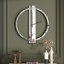 Glass Wall Clock Mirrored Round Accent Clock 60x68cm