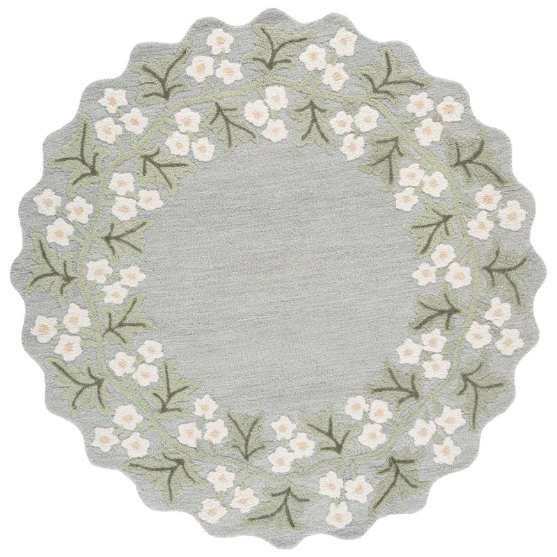 Jardin Hand Tufted Wool;Cotton Floral Indoor Rug, Round 6'