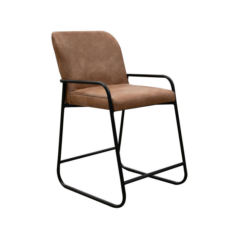 Tabouret de comptoir Eliza 24, Mélange de polyester cognac