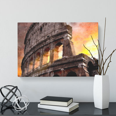Colosseum Rome Italy Painting - Wrapped Canvas