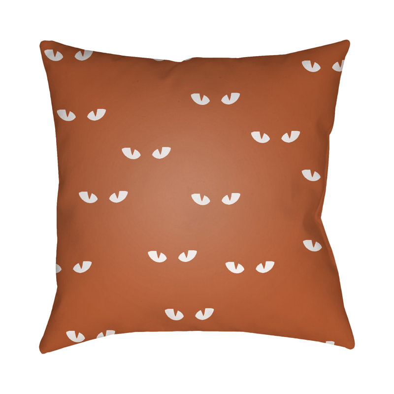  Indoor/Outdoor Throw Pillow, 20" H x 20" W x 4" D, Orange