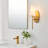 1- Light Frosted White Glass Wall Sconce-443249841