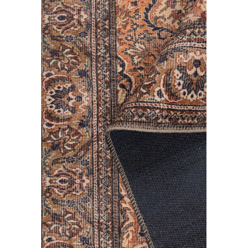 Tapis brun à motif tissé rétro, Rectangle 7 pi 7 po x 10 pi 10 po