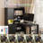L Shaped Desk,Computer Desk With Drawers,Bookshelf,With LED Light,Modern Corner Desk,Home Office Desk,L-Shaped Study Table Writing Desk,Corner Gaming Computer Desk With Storage-1590517034