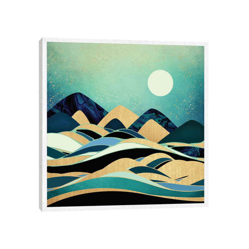Emerald Evening - Print on Canvas, White Framed, 93.98 cm H x 93.98 cm W