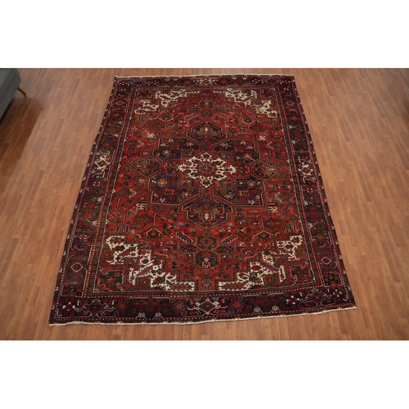 Tapis traditionnel en laine à motif géométrique 10 x 13