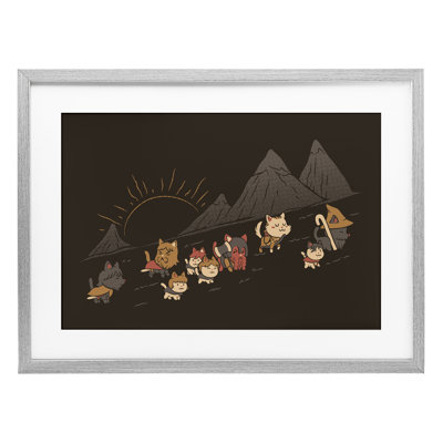 «Iconic Furrowship Of Ring Cats», reproduction sous verre encadrée, design par Tobe Fonseca