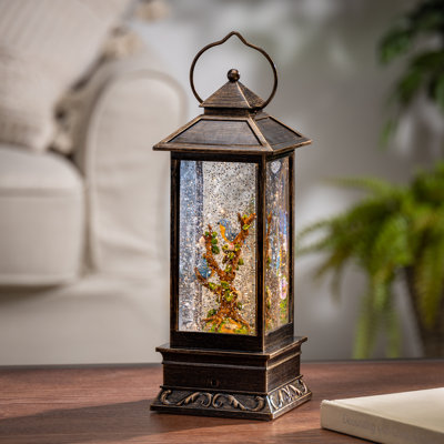 11 in. Illuminating Spinning Water Globe Lantern