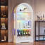 Vitrine arquée de 183 cm de haut avec porte vitrée, à 4 niveaux, avec éclairage RVB et capteur de présence.-1495514504