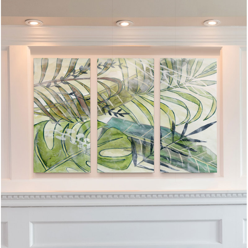 « palms », reproduction d’art à multiples couches de qualité supérieure sur toile, H 40 po x l 60 po x P 1,5 po