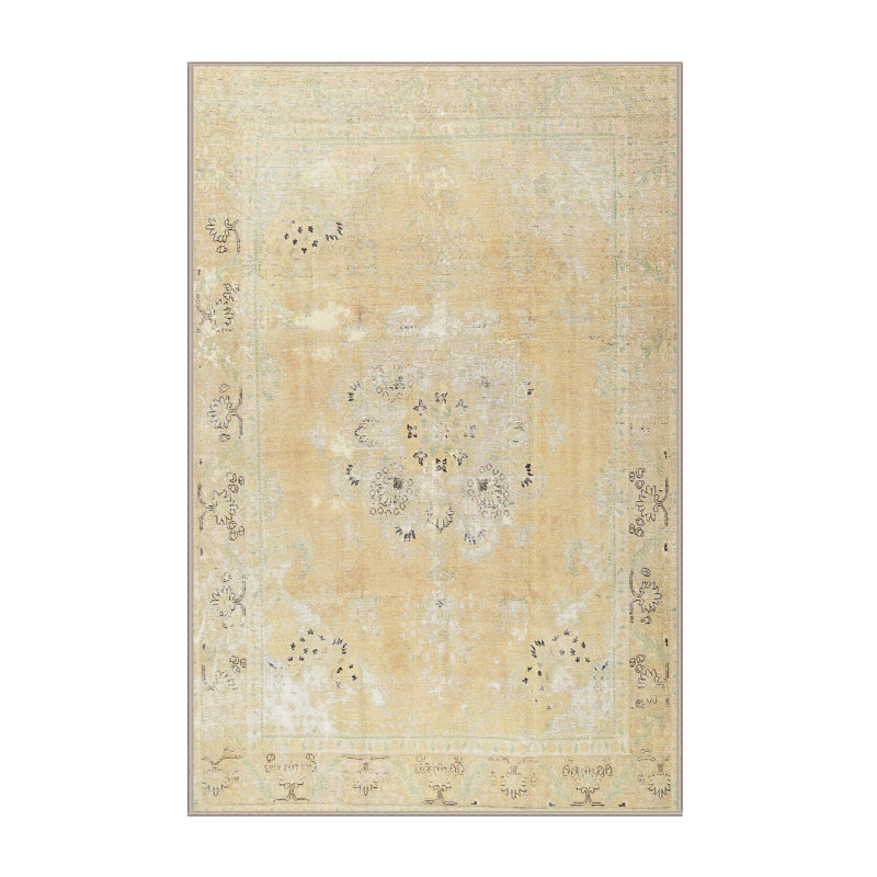Tapis oriental beige / brun / gris Barin, Rectangle 5 pi x 8 pi
