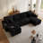 110" Oversized Corduroy U-Shaped Sectional Sleeper Sofa with Pull-Out Bed - 6-Seater Modular Couch with Double Storage Chaises for Living Room & Guest Hosting-29015933-23688094