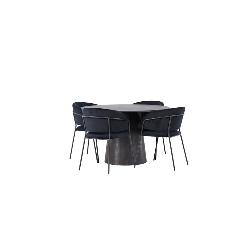 Francisco 4 - Person Dining Set, Black