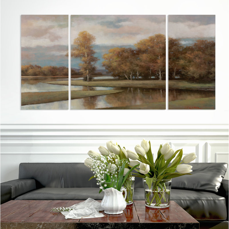 " Winding River II " 3 - Pieces, 32" H x 64" W x 1.5" D