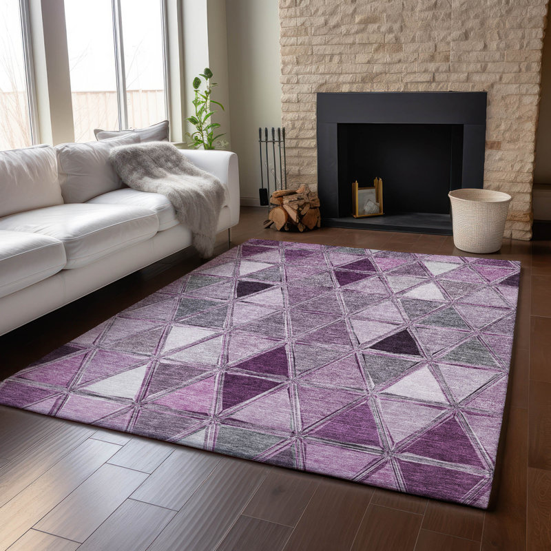 Premium Machine Washable Prisco Merlot Rug, Rectangle 8' x 10'