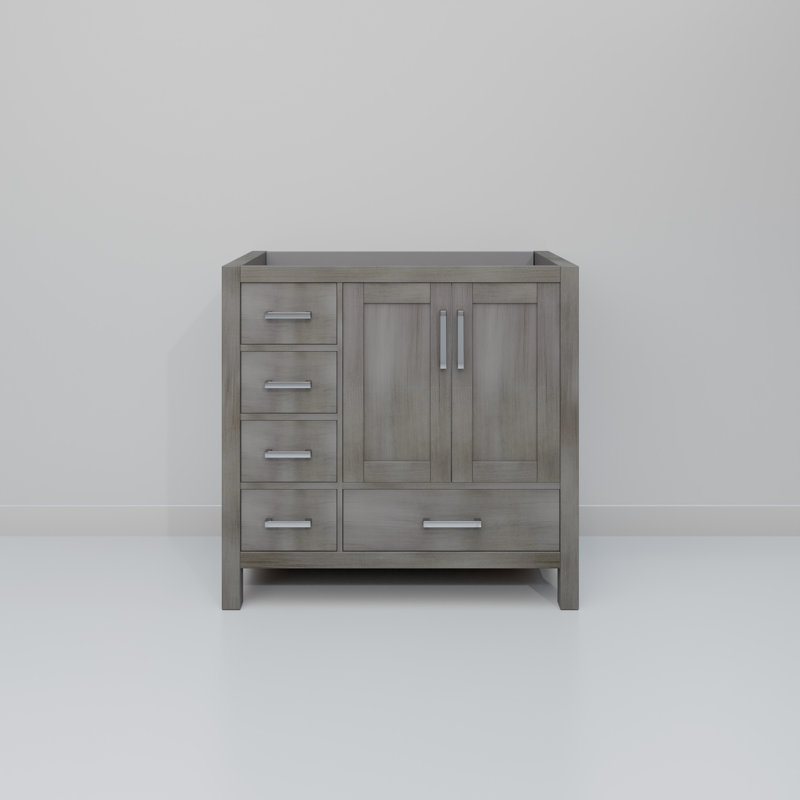 Jacques Right Offset Single Bath Vanity, Distressed Grey