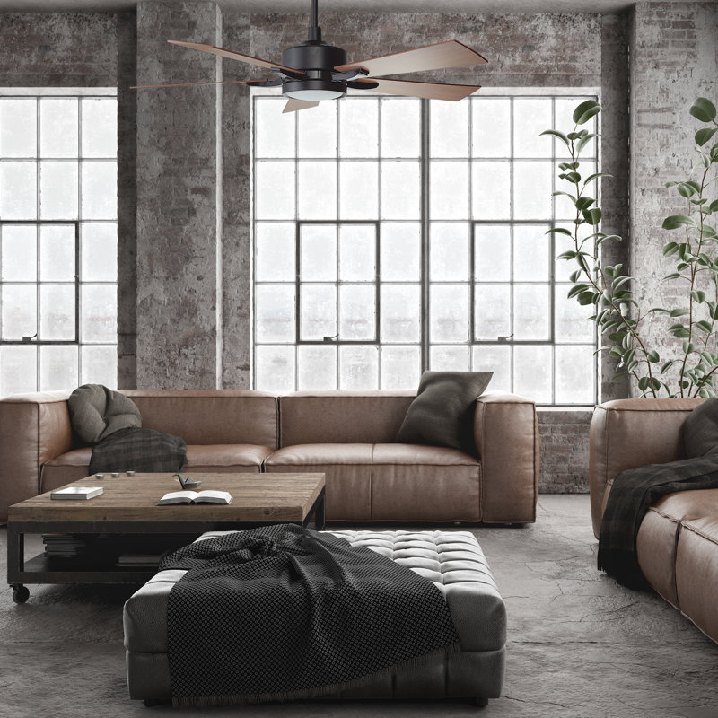 52" Apex 5 - Blade LED Smart Standard Ceiling Fan with Remote Control and Light Kit Included.