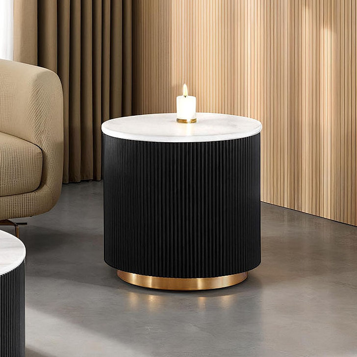 Table de bout ronde de style contemporain 1 pièce